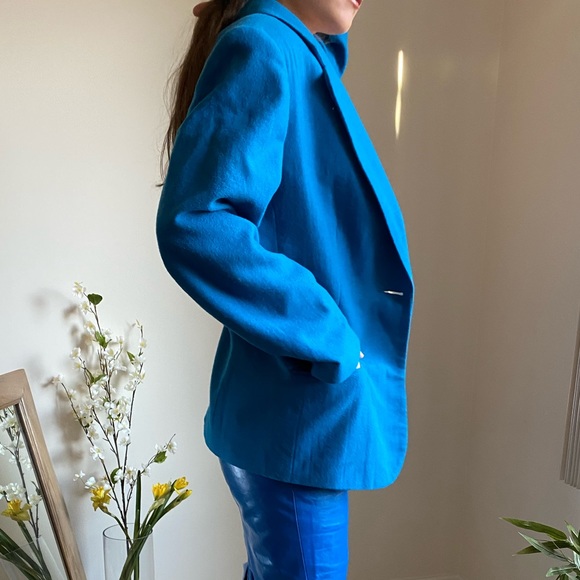 🌐 bright blue wool blazer - Picture 5 of 7